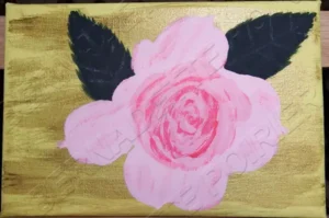 Painting of a Small Rose. Adaptation from original photograph.