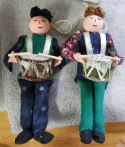 Sample of Drummer Boys (or girls as some of them do look femine). Christmas ornaments or everyday decorations.